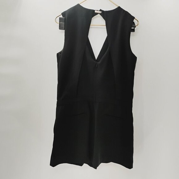 ZARA Size M Womens Crossover V-neck Jumpsuit Romper Black open back - Picture 12 of 16